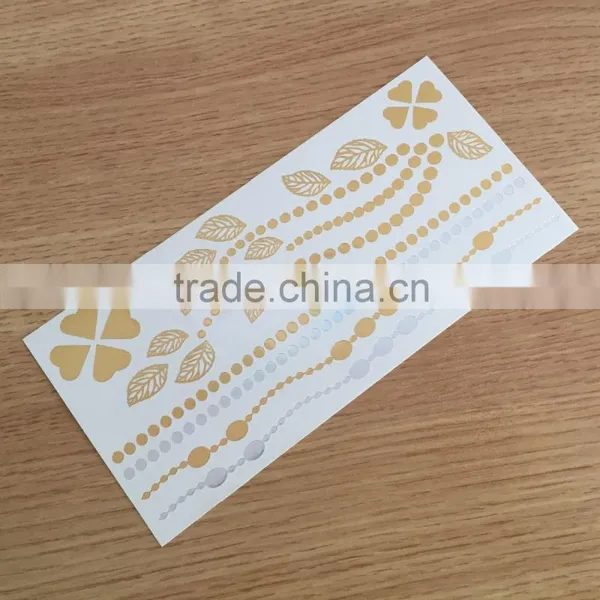 BSCI Approved Temporary Tattoos Gold Jewelry Sticker Tattoos