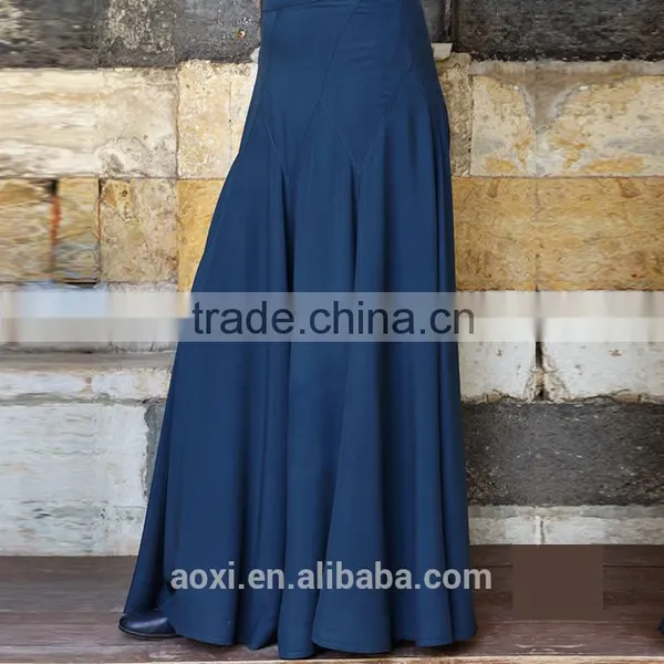 Oem Supplier Traditional Wear Wider Elastic Waist Swing Style Long Skirt for Muslim Women photo-3