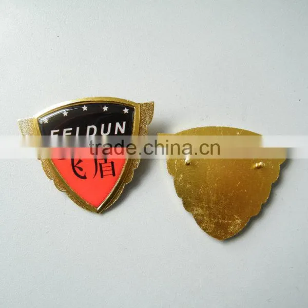 Shield Shaped Metal Lapel Pin With Epoxy Resin Dome Coating,custom Printing Pin Badge photo-4