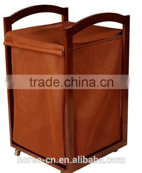 Superb Bamboo Laundry Storage Basket With Mesh Liner photo-6
