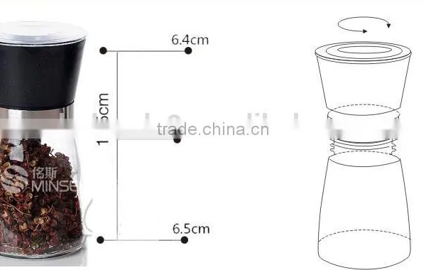 Manual Glass Mini Pepper Grinder Mill Kitchen Tools Glass Pepper Grinder photo-4