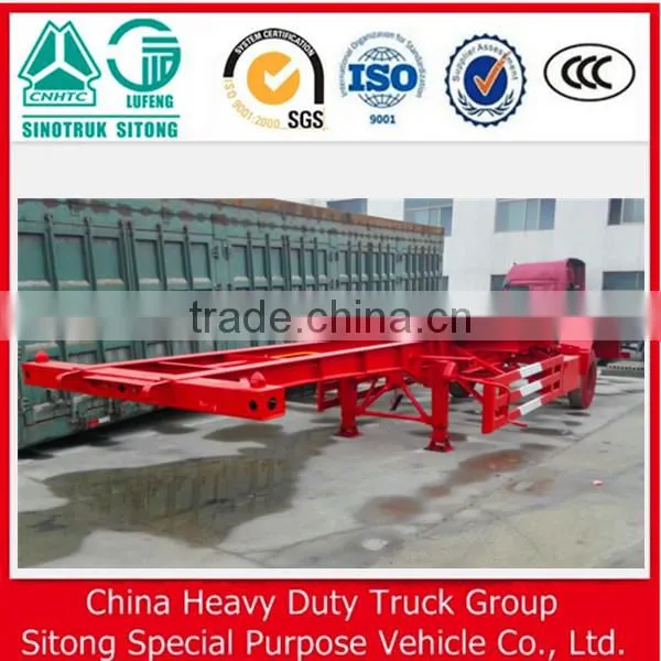 China New 3 Axle 40 ft Container Used Skeleton Semi Trailer for Sale photo-6