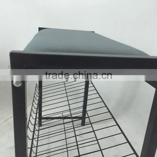 Shoes Rack Bench With Wire Shoes Storage photo-3