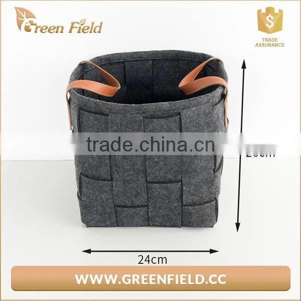 Excellent Quality Woven Handmade Felt Basket Bedroom Toys Storage Bag photo-6