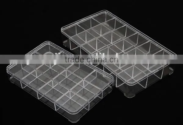 12&18 Lattices With Cover Clear Plastic Sundries Storage Box Jewelry Box photo-2