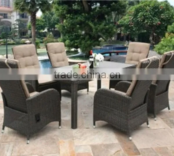 Outdoor Flat Rattan Dining Reclining Chair