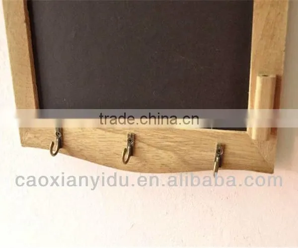 Wholesale in Stock Chalkboard Blackboard With Three Hooks Hotel Decor Message Board Writing Board Wooden Frame With Embroidery photo-5