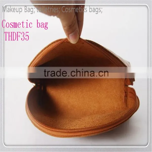 Brown Cosmetic Bag Custom Cosmetic Bag Make up Bag Brass Zipper Four Size Available photo-2