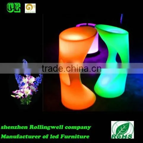 Wholesale Modern Fashion Commerica RGB Full 16 Color Change Plastic Swivel LED Bar Stool With Backrest photo-5