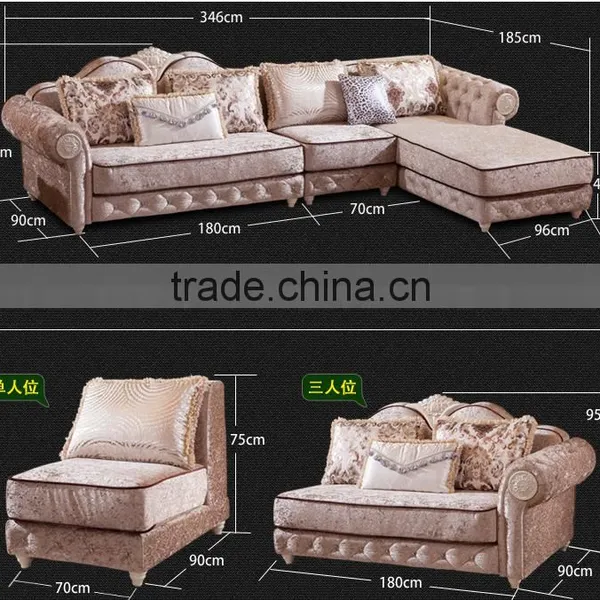 M501Amercian Style Sofa Fabric Velour Fabric Living Room Sofas/sectional Fabric Sofa photo-4