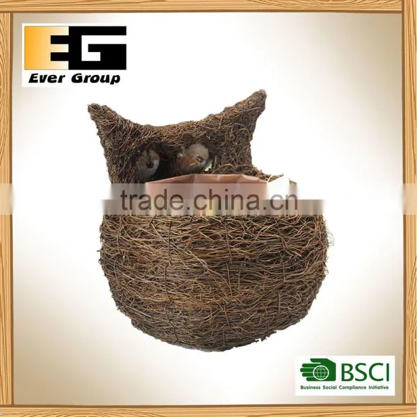 Natural Rattan Handmade Bird Shape For Garden Planting Planter photo-6