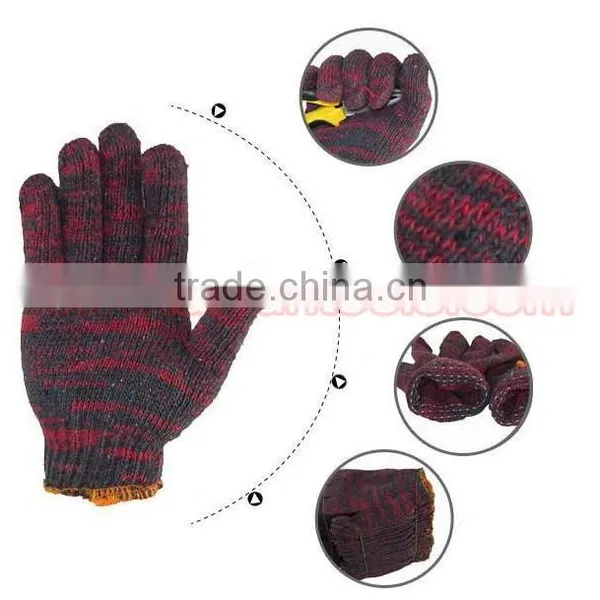 Red Palm Cotton Safety Gloves Working Gloves Safety Gloves Work Gloves Knitted Gloves, Industrial Gloves, Garden Gloves photo-2
