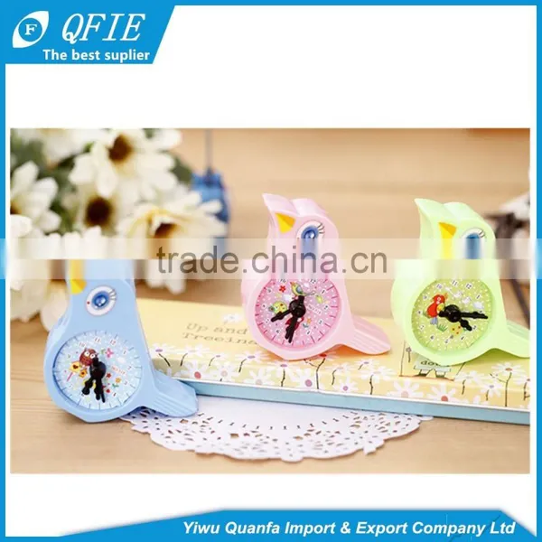 Promotional Kid's Gift Lovely Bird Shape Clock Model Plastic Two-hole Pencil Sharpener photo-4