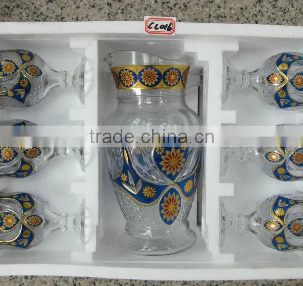 JK021 7pcs Glass Drinking Set With Deco photo-4