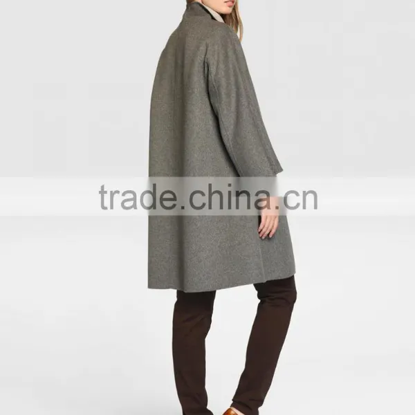 Latest Designs Gray Fur Coat Women Long Loose Winter Keep Warm Coat Without Hooded Wholesale photo-3