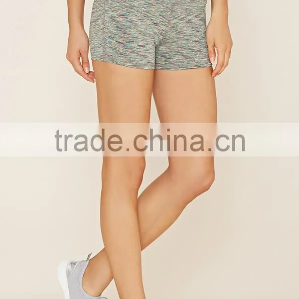 Cheap Wholesale Custom Polyester Spandex Women Fashion Gym Sport Wear Active Space Dye Shorts Pants High Quality photo-3