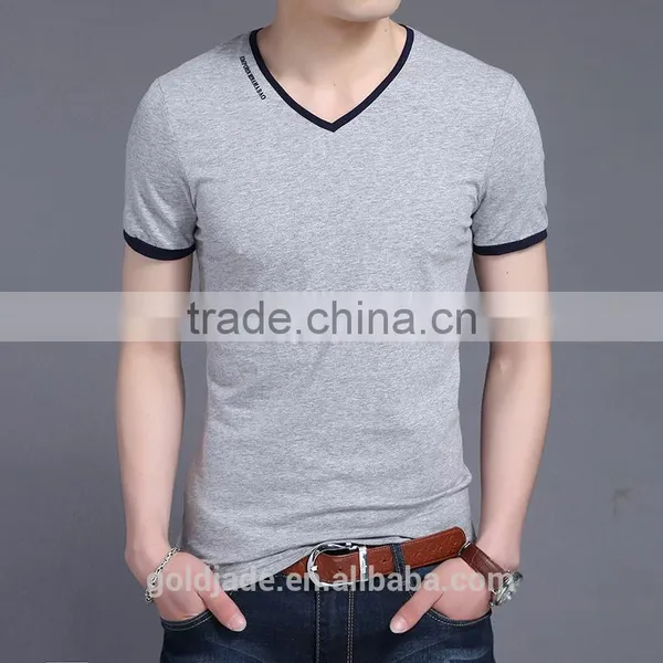 2017 New Summer Men's Leisure V-neck T-shirts With Short Sleeves photo-4