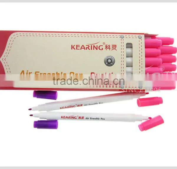 Kearing Brand Fabric Garment Air Erasable Self Vanishing Violet+pink Color Dual Tipped Air Erasable Marker # AT10-VP photo-6