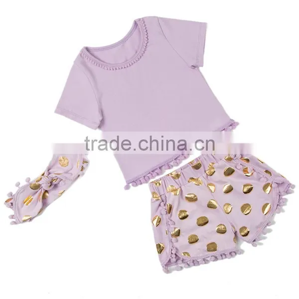 Toddler Summer Outfit Children Clothes Top and Shorts 3pcs Set photo-2
