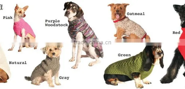 Cable Knit Grey Color Pet Apparel Accessories Dog Sweater photo-4