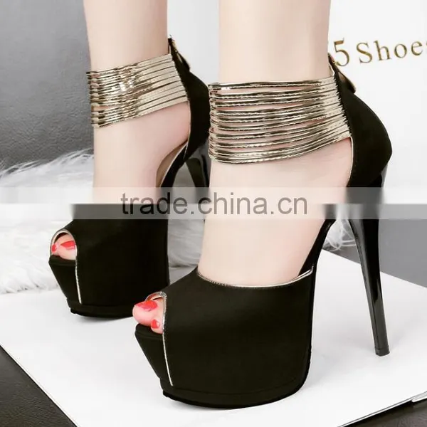 Zm50268b Fashion Waterproof Shoes Ladies High Heels 8cm High Heel Suede Women Sandal photo-2