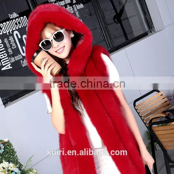 2016 New Arrival Free Shipping Real Natural Fox Fur Vest Genuine Women Fur Vest Wholesale Plus Customize Low Sale photo-3