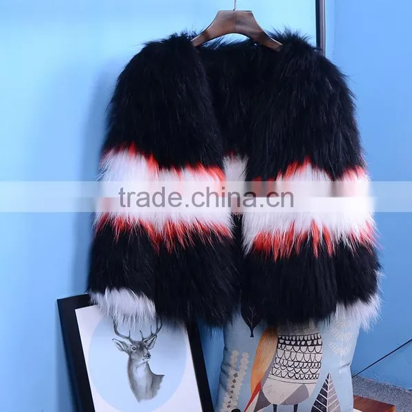 Real Raccoon Fur Jackets Ladies' Furry Overcoat Natural Raccoon Fur Coat for Women Winter Fashion Fur Coats photo-3
