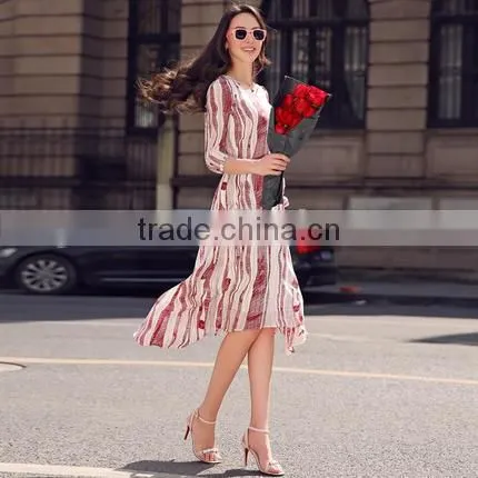 Z&M Women's 2017 New Fashion Dress Silk Dress Dress Dress photo-5
