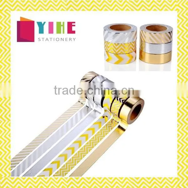 6 Colors Washi Tape One Set Adhesive Washy Tape Gold Stamping Tape