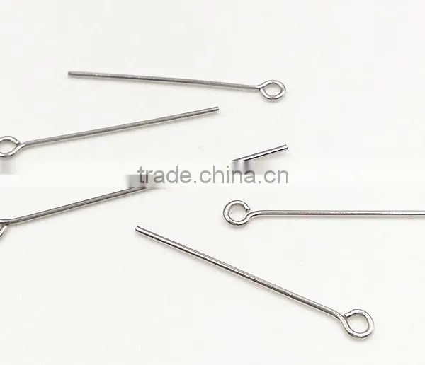 Stainless Steel DIY Jewelry Finding Silver Tone Wire Eye Pins Findings photo-2