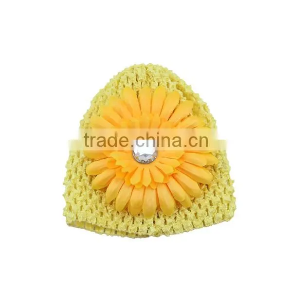 Corchet Beanies Baby Hat With Flower photo-4