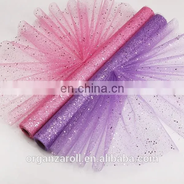 Hot Sale Special Polyester Glitter Flower Wrapping Tulle Sheet photo-3