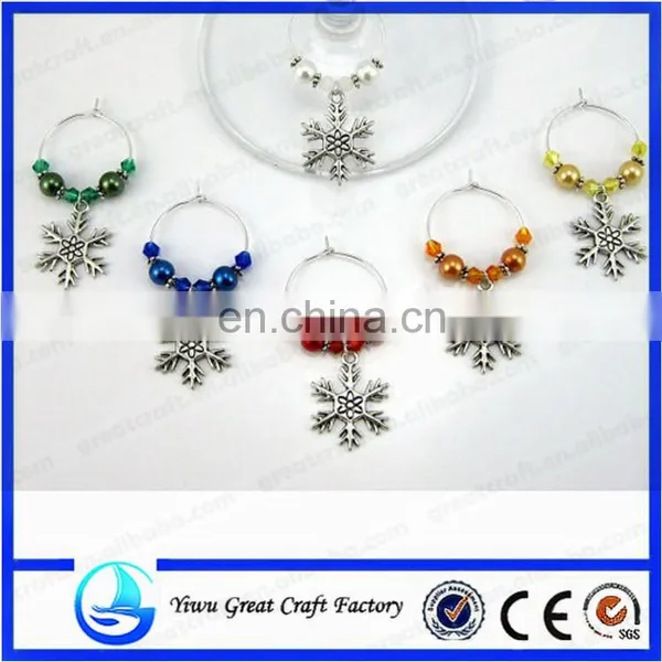 Blue Crystal Christmas Collection Pendant Wine Glass Charms Christmas Wedding & Party Dinner Table Decoration