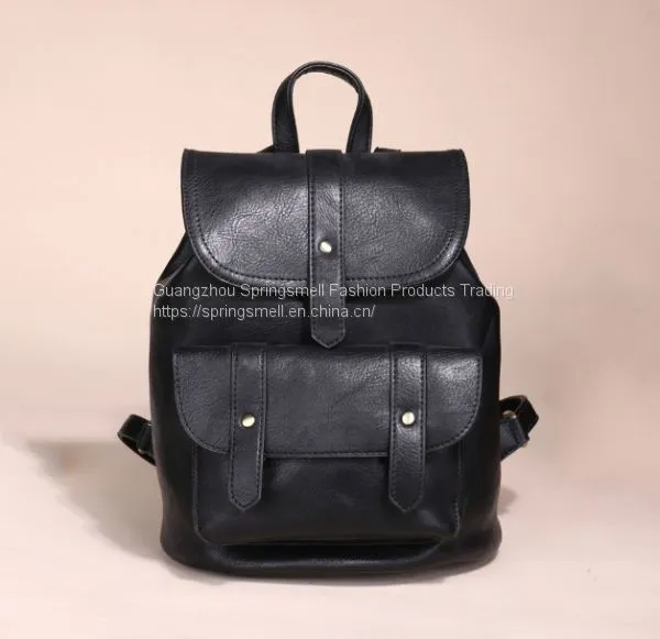 Women's Pu Leather Backpack Ladies Casual Shoulder Bag School Bag Leather Bag