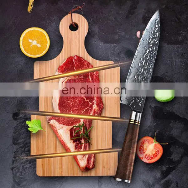 Sapele Wood Handle Handmade Damascus Chef Knife photo-3