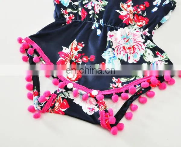 Fashion Flower Printed Colorful Baby Clothes Sleeveless Summer Baby Girl Romper photo-3