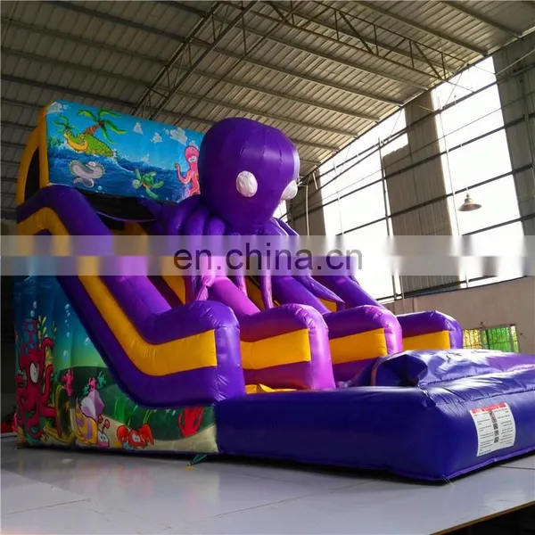 2020 Popular Portable Tall Slide ,inflatable Crayon Bounce House With Slide With Big Octopus Cartoon photo-2