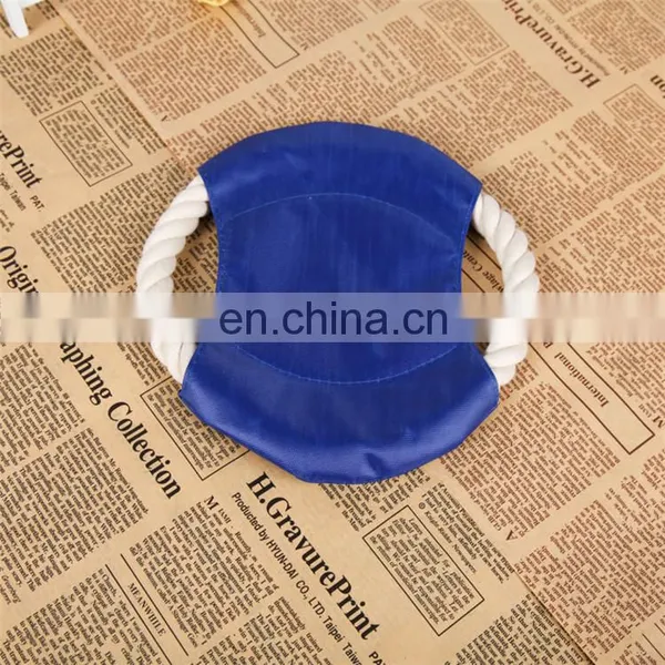 Customize LOGO Dog Training Bite Cotton Rope Round Flying Disc Dog Toys photo-3