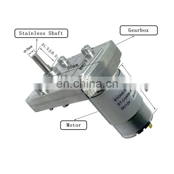 Reversible 8mm Shaft Square High Torque Low Rpm Gear Motor for Golf Trolley,gear Motor With Tapped Shaft,motor Reducer photo-6