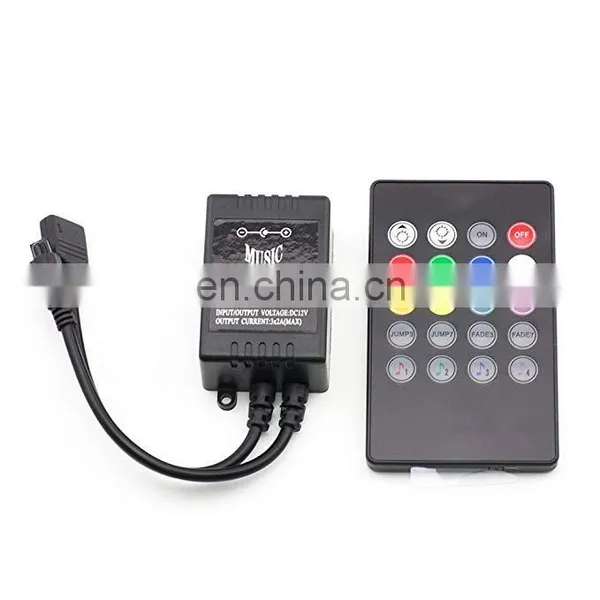 Music Remote Controller, 12-24V 20 Keys IR Remote Control Sound Sense Controller for 5050 3528 5630 Flexible RGB Strip Light photo-2