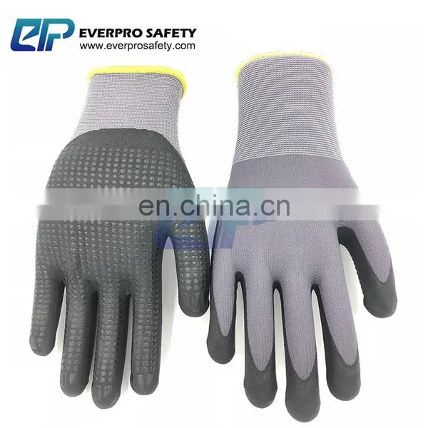 15 Gauge Spandex Nylon Touch Screen Micro Foam Nitrile Coated Gloves With Dotted photo-2