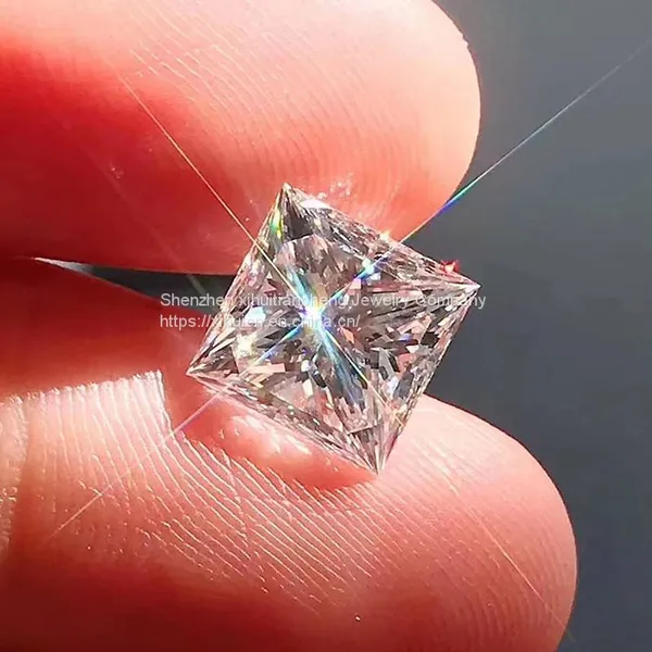 Wholesale Size White D Color VVS1 Princess Cut Moissanites Square Shape With Certificate Loose Germstones photo-2