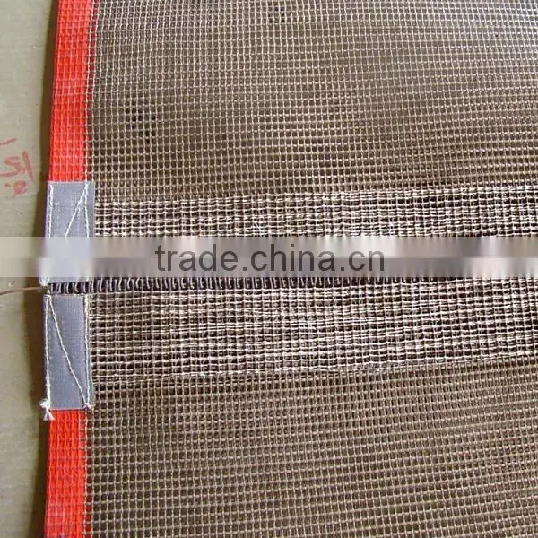 Systems 1mm*1mm and 4mm*4mm and 10mm*10mm Hole PTFE Mesh Belt Conveyor Brown With Bull Nose Joint High Temperature Made in China photo-3