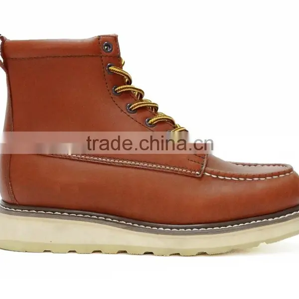 Goodyear Welt Moc Toe American Fashion Genuine Leather Casual Boots photo-4