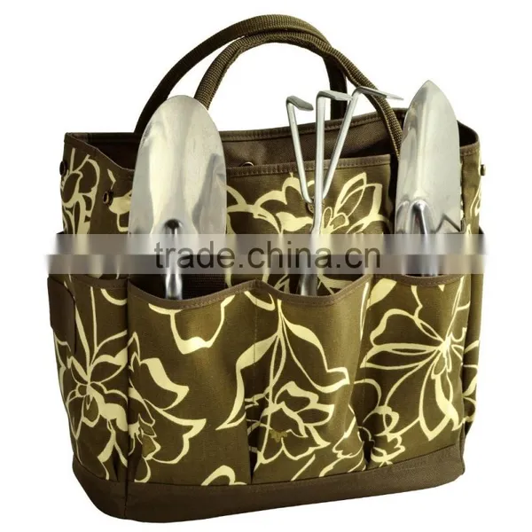 Custom Printed Polyester Garden Tool Bag for Women,brown Garden Tool Organizer Bag,custom Made Ladies Garden Tool Bags photo-2