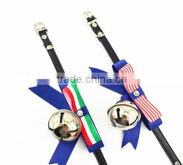 Bowknot Design Small Size Leather Dog Collars Pet Products photo-2