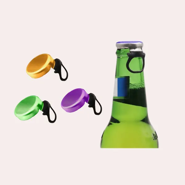 Plastic Beer Bottle Caps Pull Ring Crown Cap Colorful Bottle Lid photo-1