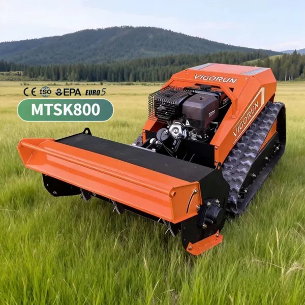 Vigorun MTSK800 Industrial Grade Tracked Robot Automatic Field Brush Cutter 420cc for Lawns Orchards Agricultural Use