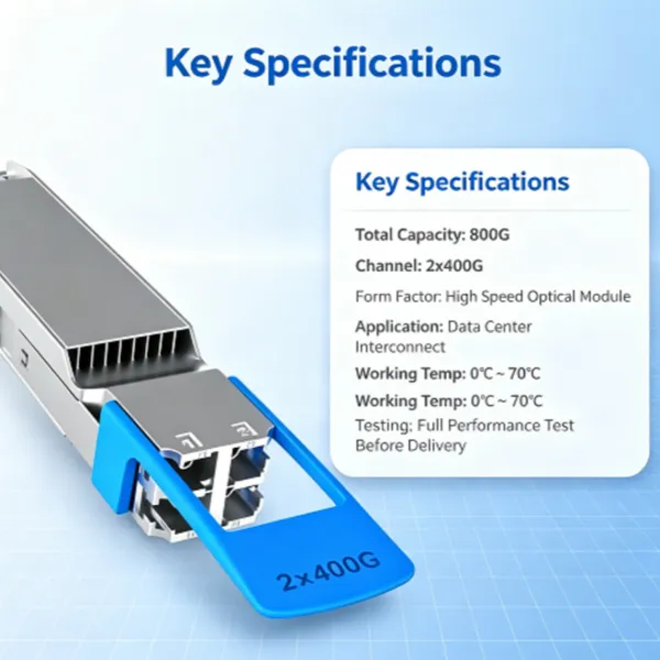 800G OSFP SR8 Optical Transceiver 850nm Multi-mode Fiber Optic Module, High Speed Transceiver for AI Data Center and Supercomputing Center
