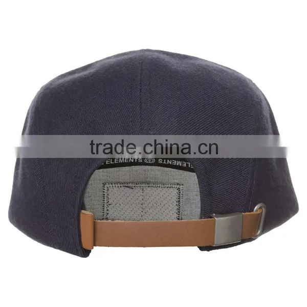Leather Strap Closure Camping Hat / Made in Guangjia 5 Panel / Snapback Hat photo-4